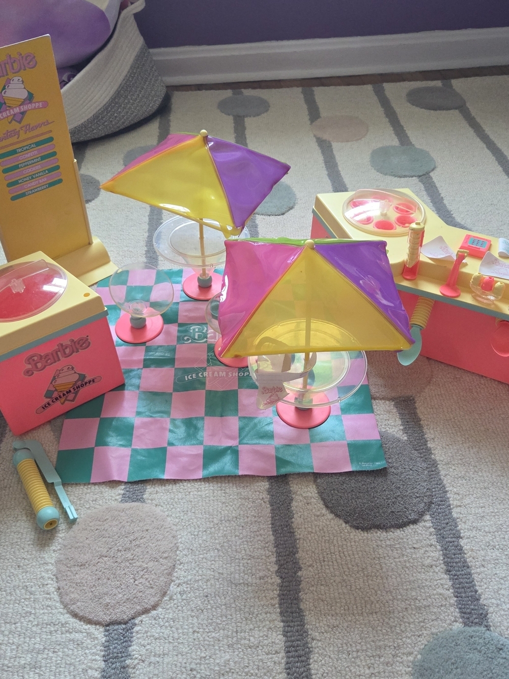 Vintage Barbie's 80s Ice Cream Shoppe Mattel Set Not Complete, No Box